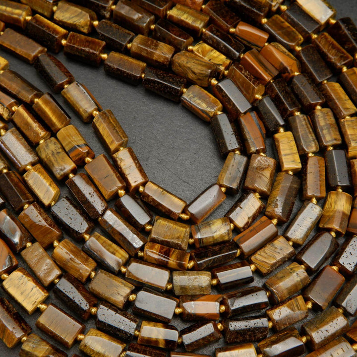 Brown and yellow tiger eye beads.