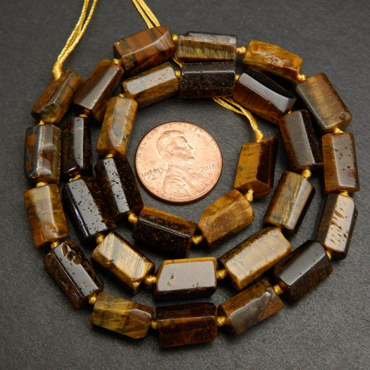 Brown and yellow tiger eye beads.