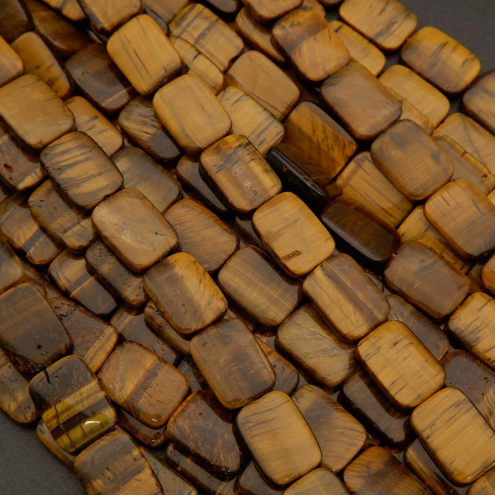 Tiger Eye · Smooth · Rectangle · 12mm, 13mm, 15mm, Tejas Beads, Beads