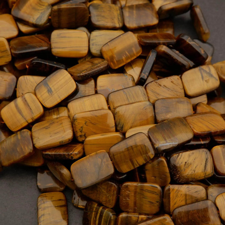 Tiger Eye · Smooth · Rectangle · 12mm, 13mm, 15mm, Tejas Beads, Beads