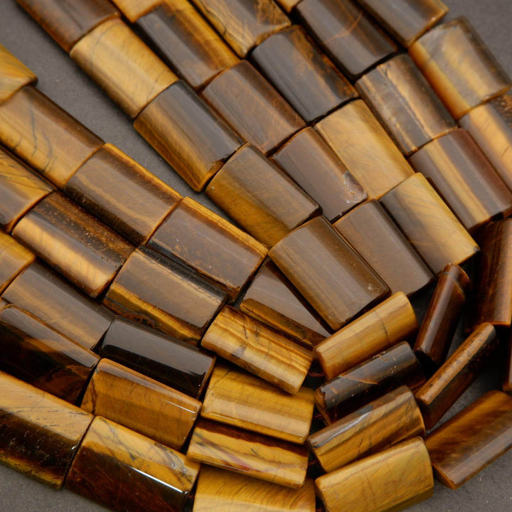 Tiger Eye · Smooth · Rectangle · 12mm, 15mm, Tejas Beads, Beads