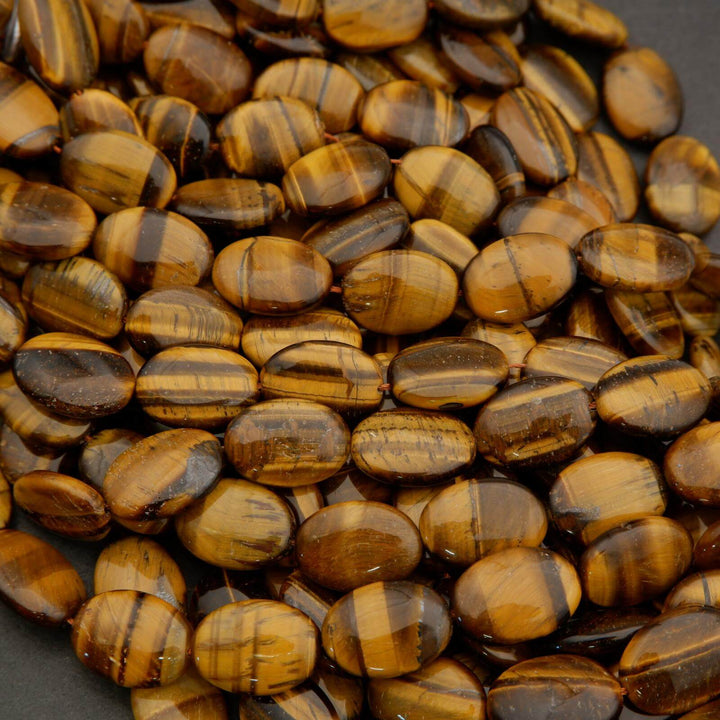 Tiger Eye · Smooth · Oval · 12mm, 13mm, Tejas Beads, Beads