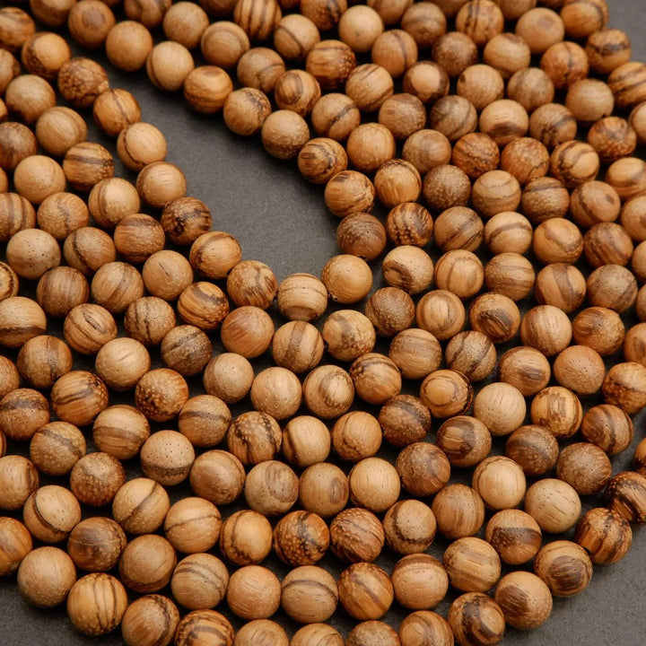 Tiger Stripe Wood · Smooth · Round · 6mm, 8mm, 10mm, Tejas Beads, Beads