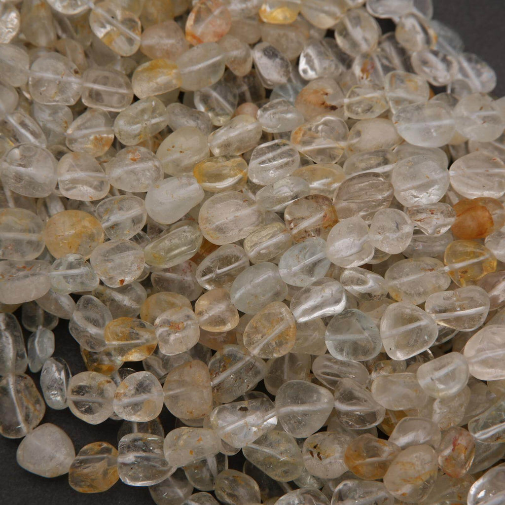 Close-up of small, clear to amber-colored stones.