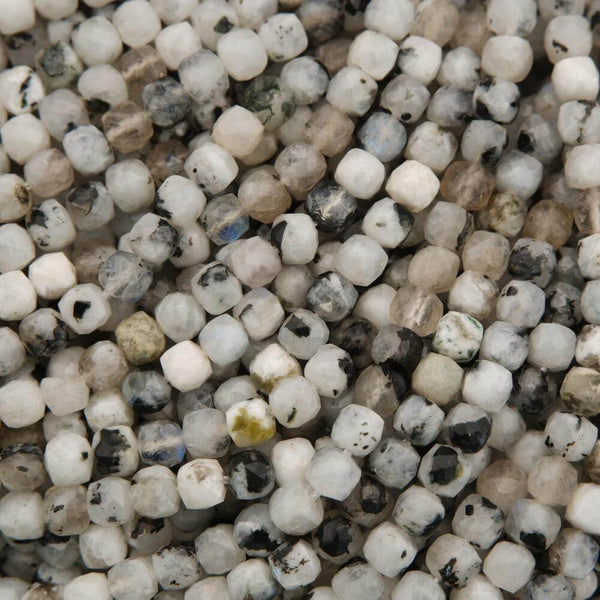 Close-up of small, round beads in various neutral colors.