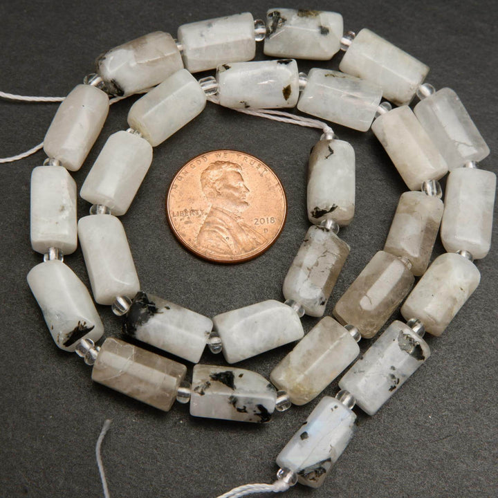 Tourmaline in moonstone beads.
