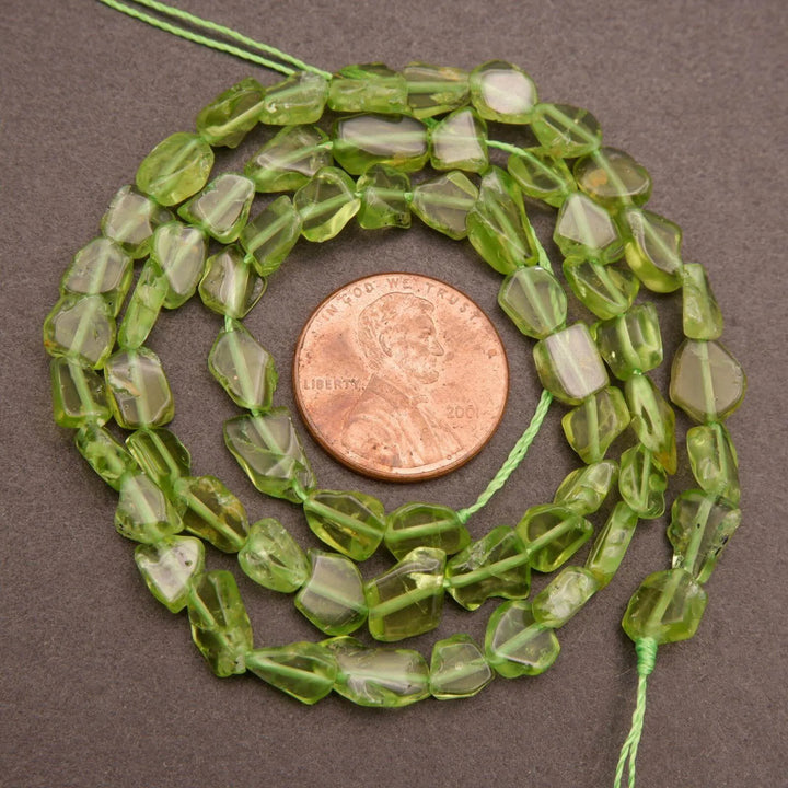 Peridot · Smooth · Freeform Nugget Slices · 6mm, Tejas Beads, Uncategorized