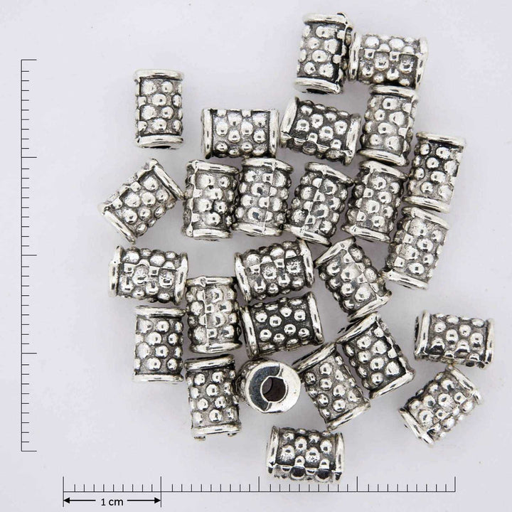 Silver tube jewelry findings.