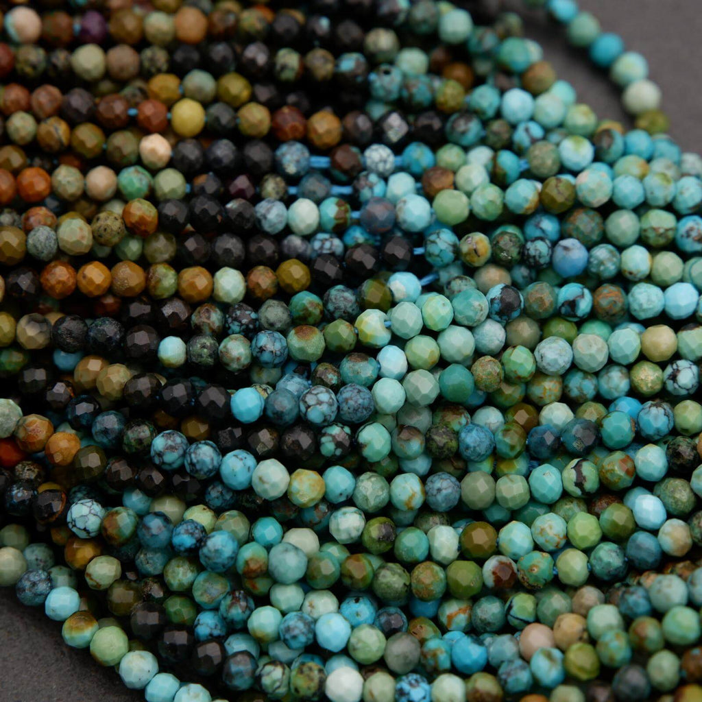 Close-up of multicolored beads on a dark background