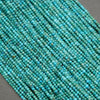 Micro turquoise beads in shades of teal and aqua, tightly strung in multiple strands