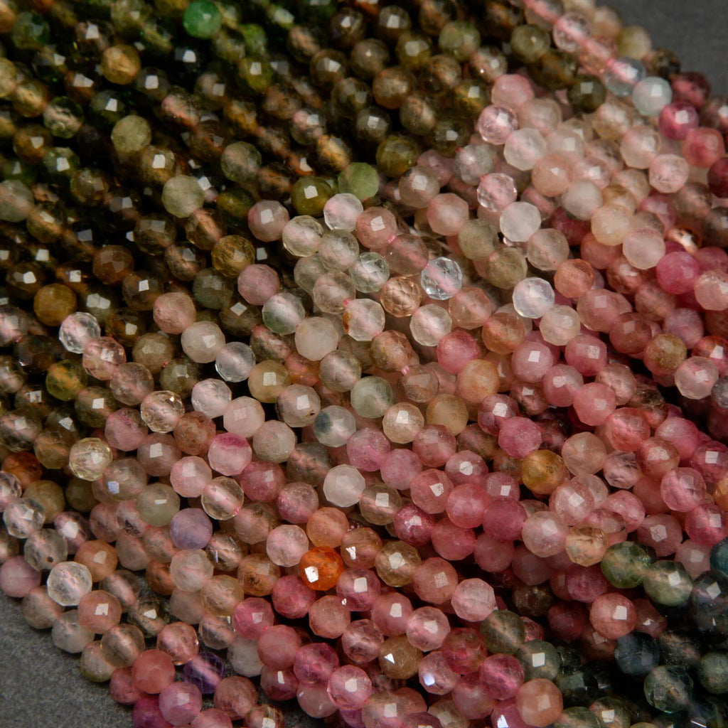 Ombre Gradient Watermelon Tourmaline Beads.