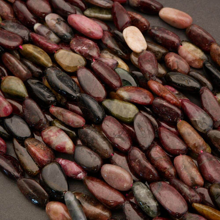 Watermelon Tourmaline · Smooth · Elongate Freeform · 10x18mm, Tejas Beads, Beads