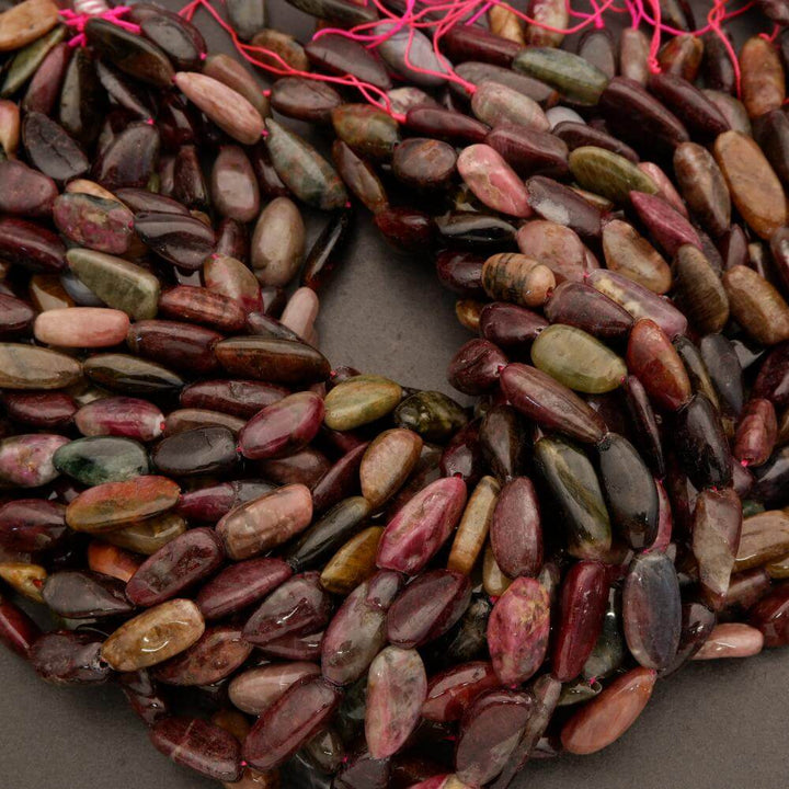 Watermelon Tourmaline · Smooth · Elongate Freeform · 10x18mm, Tejas Beads, Beads