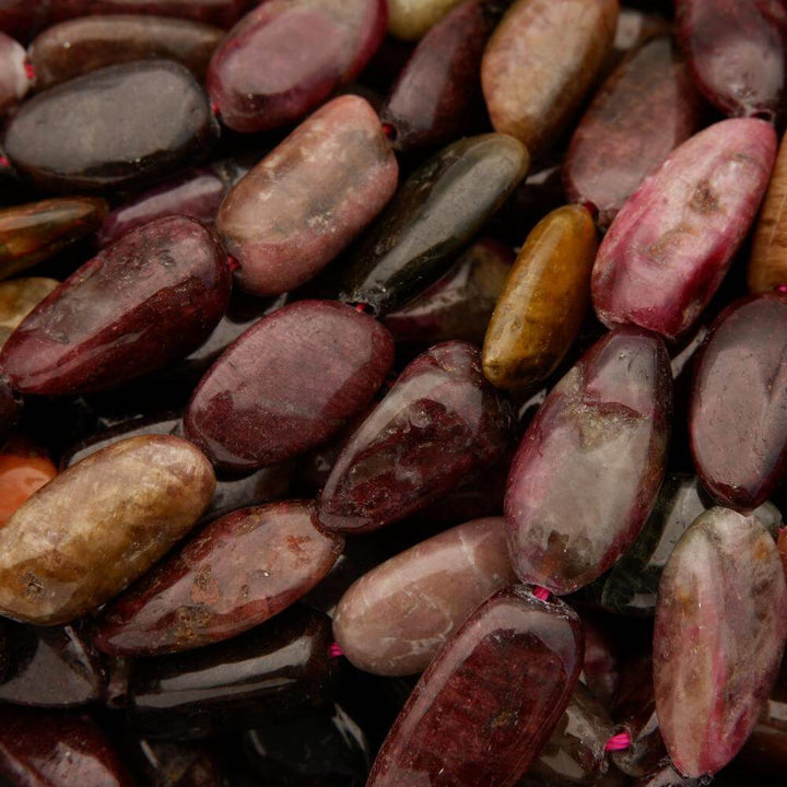 Watermelon Tourmaline · Smooth · Elongate Freeform · 10x18mm, Tejas Beads, Beads