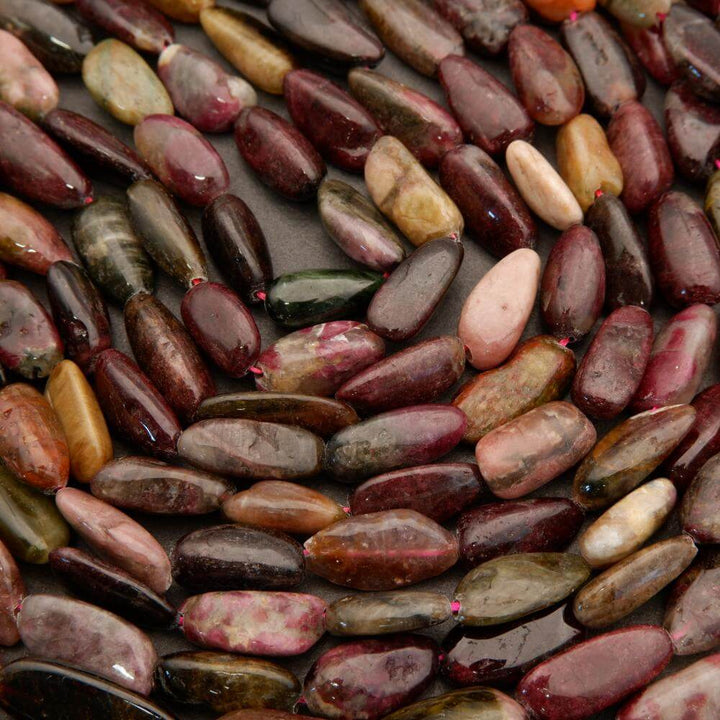 Watermelon Tourmaline · Smooth · Elongate Freeform · 10x18mm, Tejas Beads, Beads