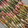 Faceted watermelon tourmaline beads for jewelry making