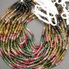 Multicolor tourmaline beads with pink and green tones