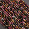Multicolored beads on a gray background