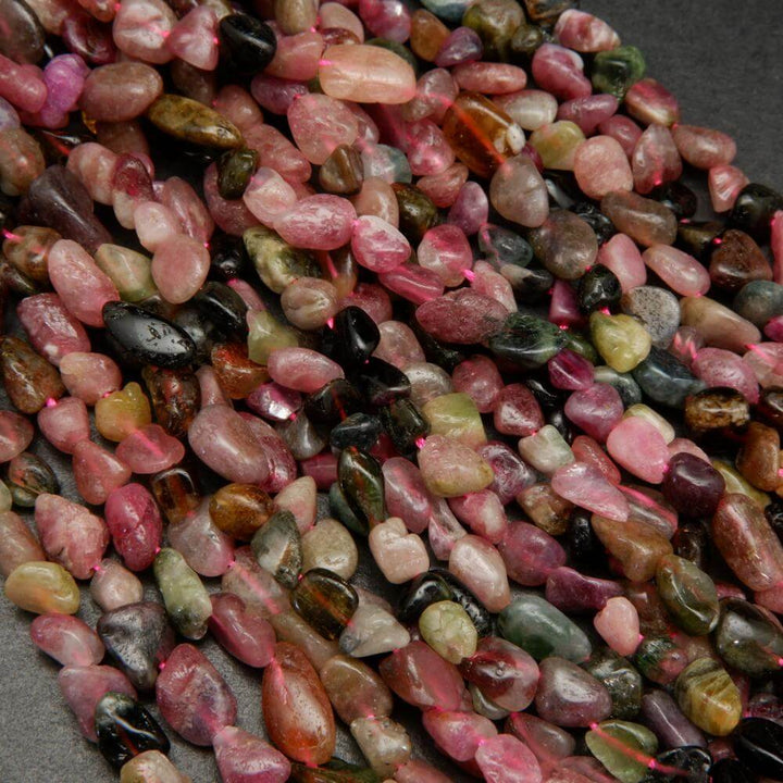 Watermelon Tourmaline Chip Beads.