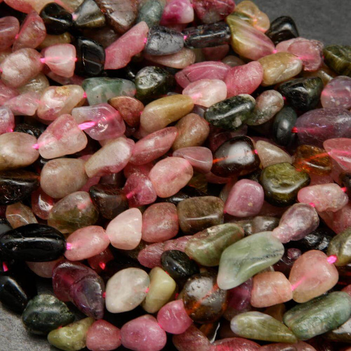 Watermelon Tourmaline Chip Beads.