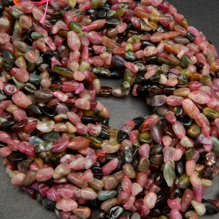 Watermelon Tourmaline Chip Beads.