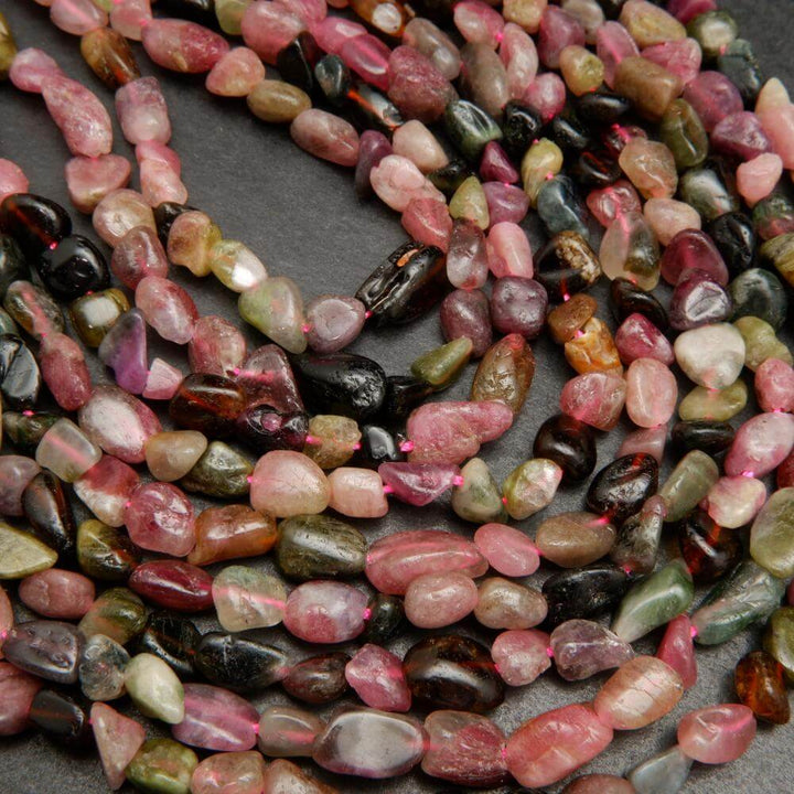 Watermelon Tourmaline Chip Beads.