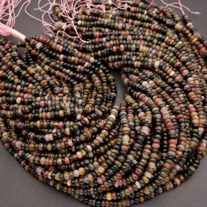 Multicolor tourmaline beads.