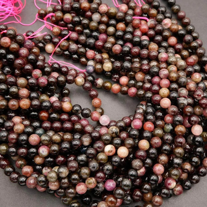 Watermelon Tourmaline · Smooth · Round · 7mm, 8mm, Tejas Beads, Beads