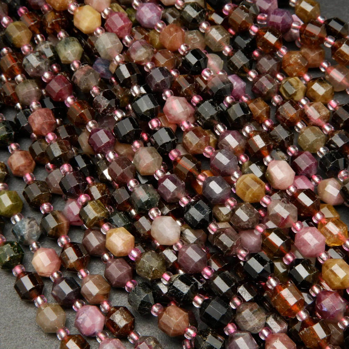 Watermelon tourmaline beads.
