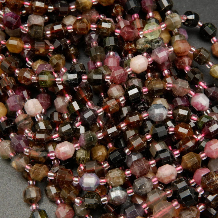 Watermelon tourmaline beads.