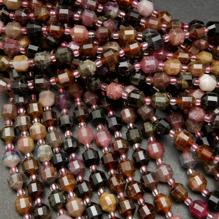 Watermelon tourmaline beads.