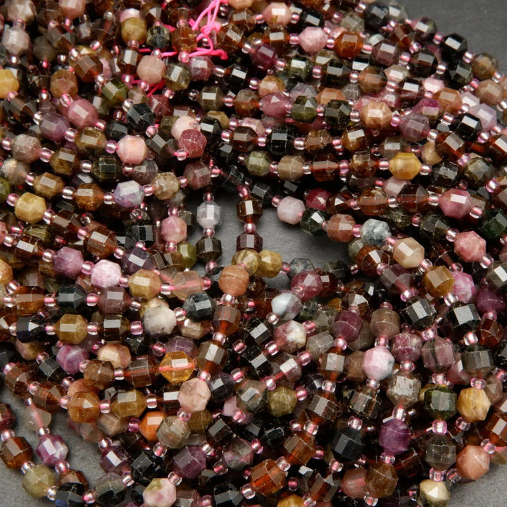 Watermelon tourmaline beads.