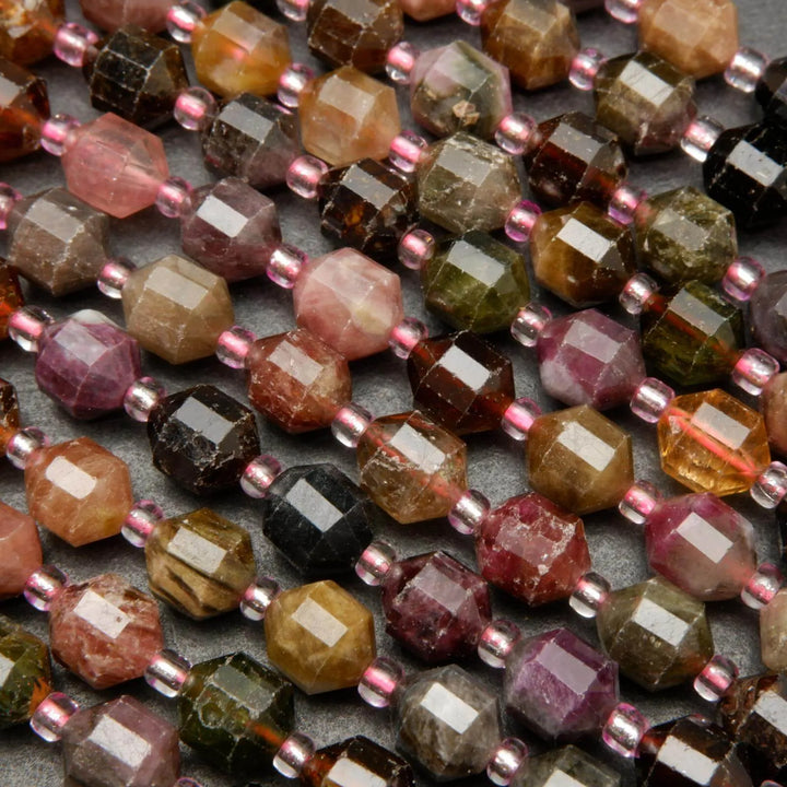 Watermelon tourmaline beads.