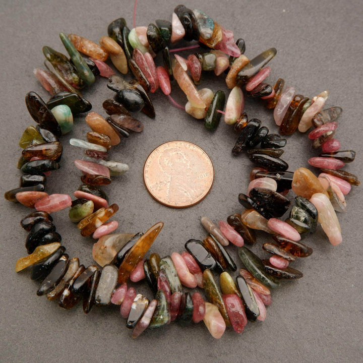 Watermelon Tourmaline · Smooth · Chips Sticks · 8mm to 12mm, Tejas Beads, Beads