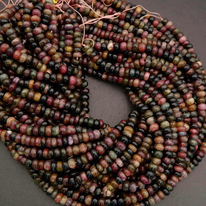 Watermelon Tourmaline · Smooth · Rondelle · 6mm, 7mm, Tejas Beads, Beads