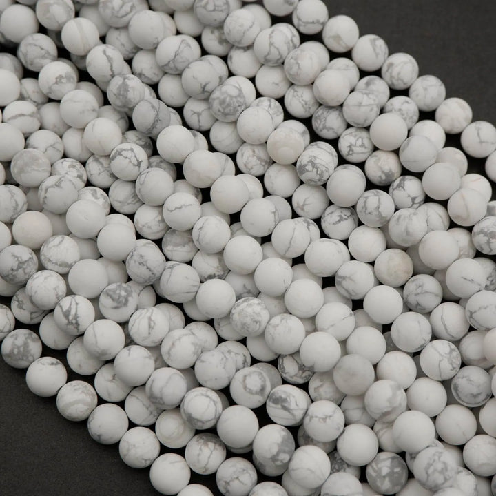 White Howlite · Matte · Round · 4mm, 6mm, 8mm, 10mm, Tejas Beads, Beads