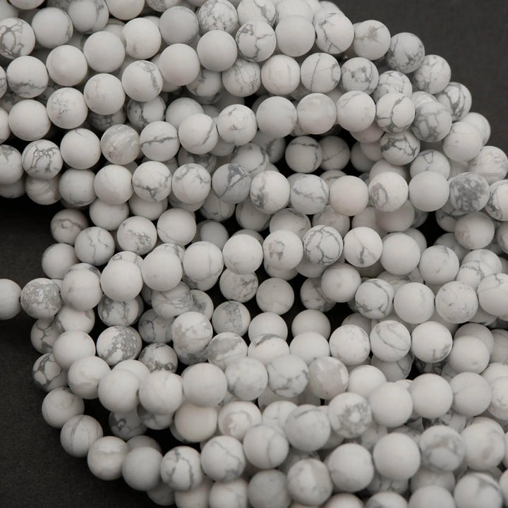 White Howlite · Matte · Round · 4mm, 6mm, 8mm, 10mm, Tejas Beads, Beads