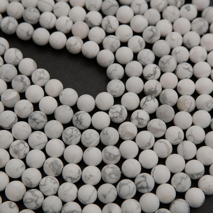 White Howlite · Matte · Round · 4mm, 6mm, 8mm, 10mm, Tejas Beads, Beads