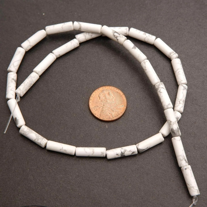 White Howlite · Smooth · Tube · 4mm, Tejas Beads, Beads