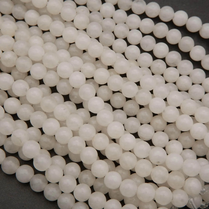 White Jade · Smooth · Round · 6mm, 8mm, 10mm · Large Hole · 1/2 Strand, Tejas Beads, Beads