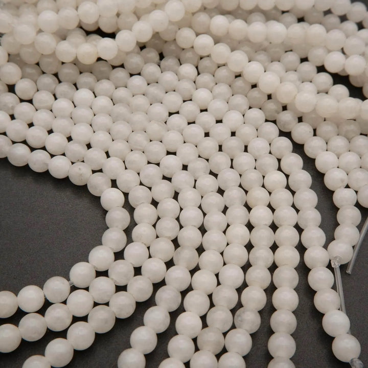 White Jade · Smooth · Round · 6mm, 8mm, 10mm · Large Hole · 1/2 Strand, Tejas Beads, Beads