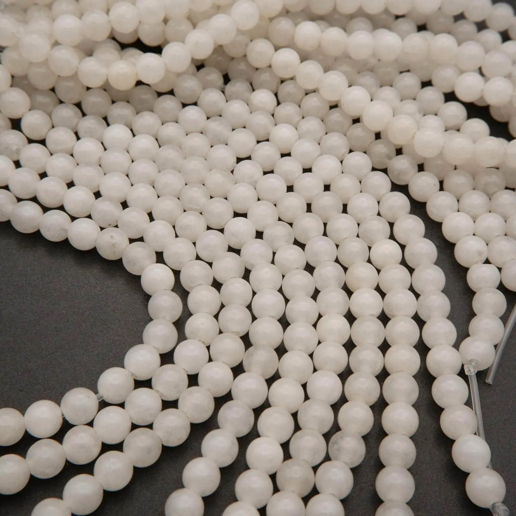 10mm Round Natural White Jade Gemstone Beads For Make