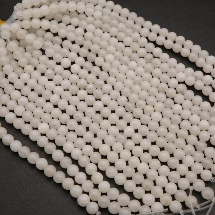 White Jade · Smooth · Round · 6mm, 8mm, 10mm · Large Hole · 1/2 Strand, Tejas Beads, Beads