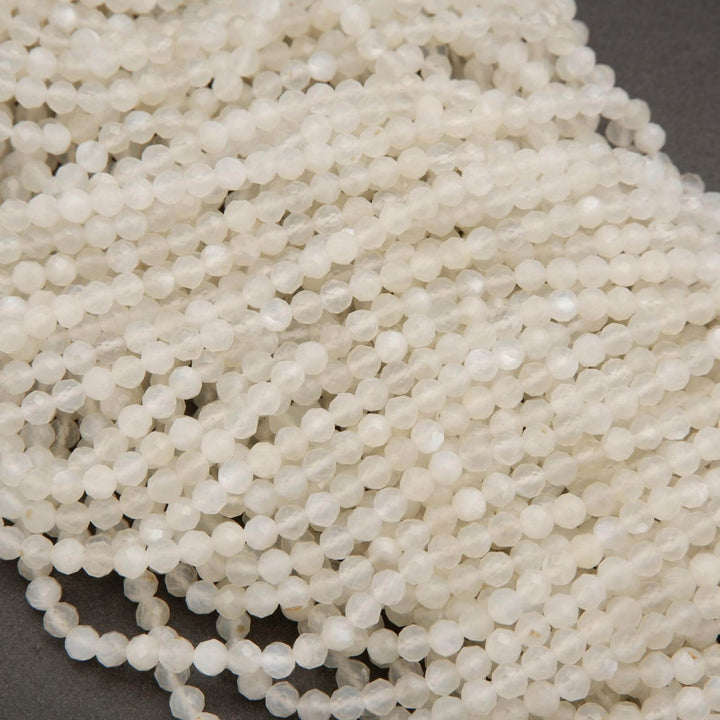 White Moonstone · Microfaceted · Round · 2mm, 3mm, 4mm, Tejas Beads, Beads