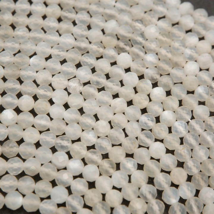 White Moonstone · Microfaceted · Round · 2mm, 3mm, 4mm, Tejas Beads, Beads