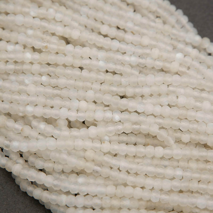 White Moonstone · Microfaceted · Rondelle · 3mm, Tejas Beads, Beads