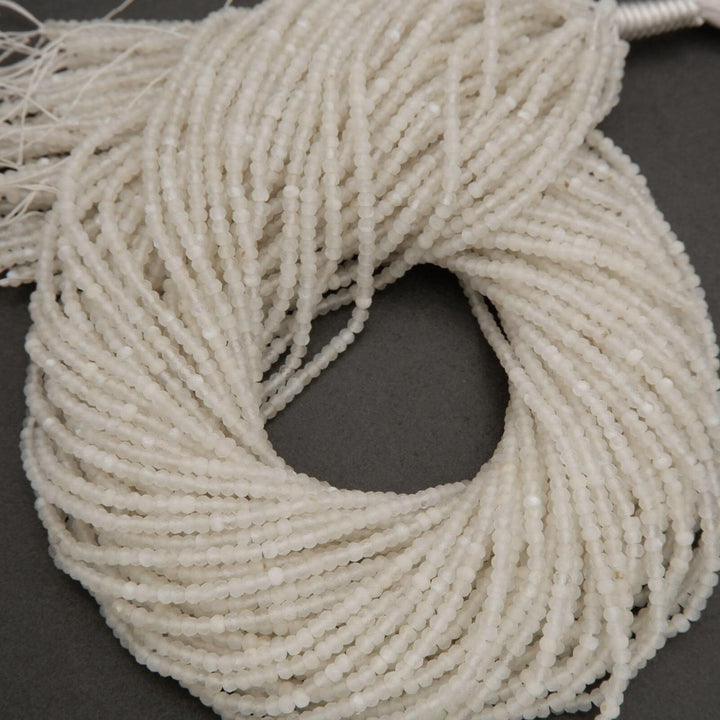 White Moonstone · Microfaceted · Rondelle · 3mm, Tejas Beads, Beads