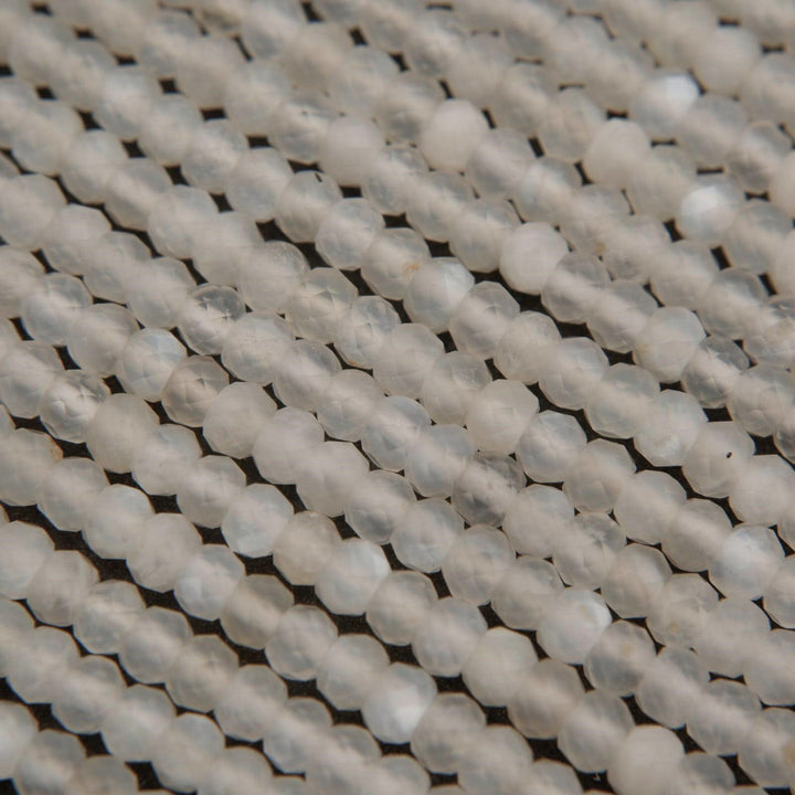 White Moonstone · Microfaceted · Rondelle · 3mm, Tejas Beads, Beads