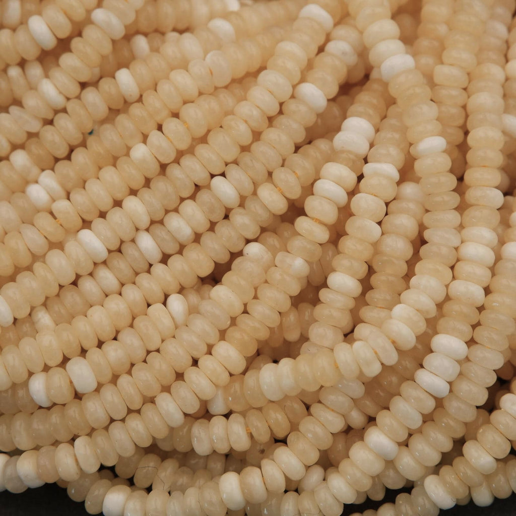 Close-up of beige glass beads