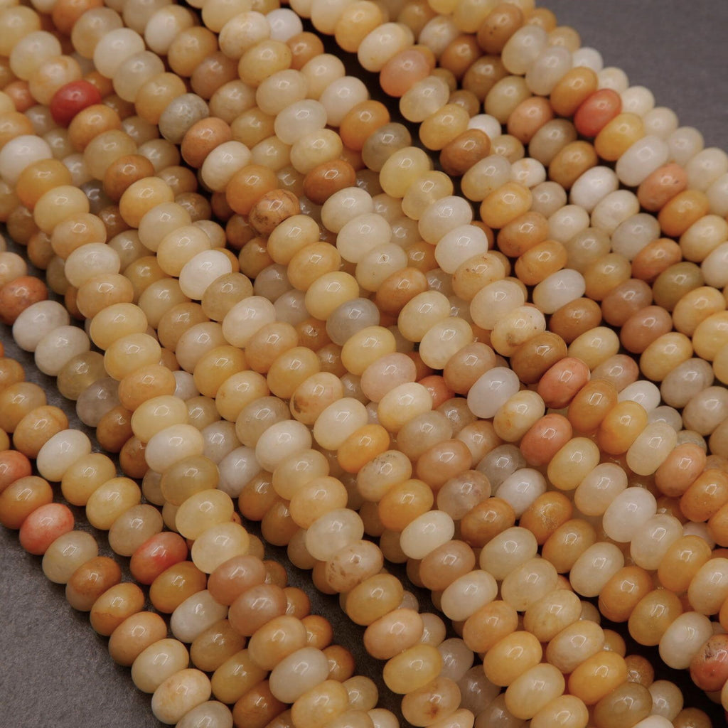 Rondelle Yellow and White Beads.